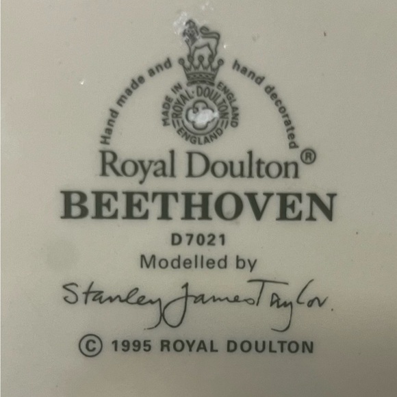 Royal Doulton Beethovan Mug Modelled by Stanley James Taylor and Numbered 07021 - Picture 10 of 13